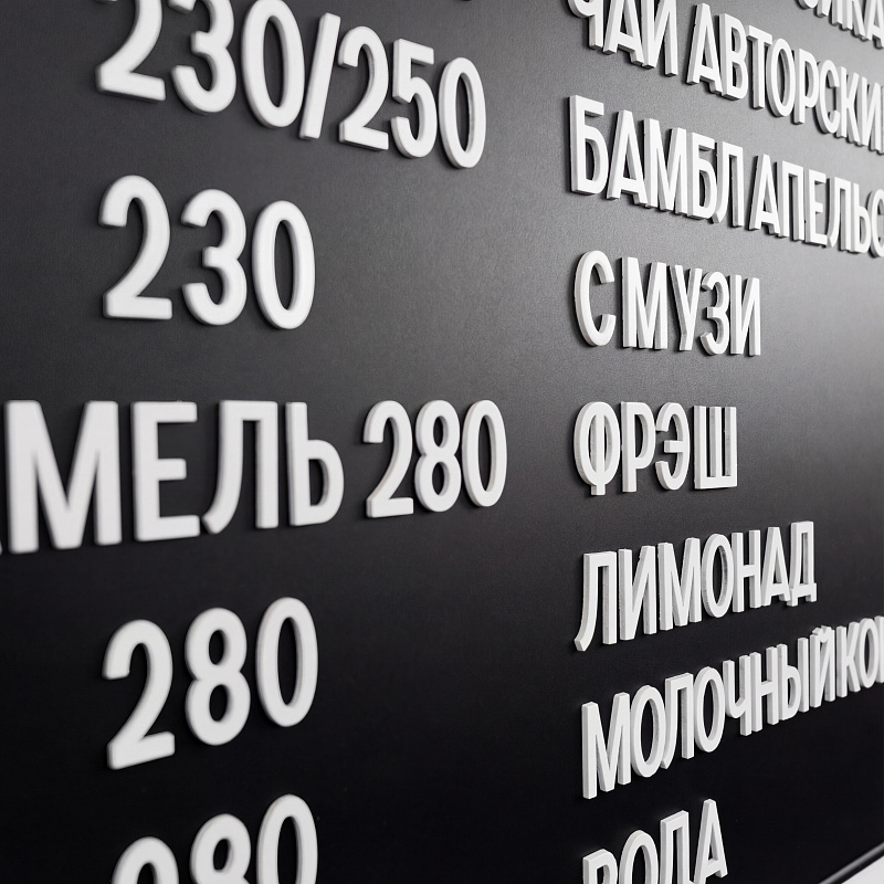 Наборное магнитное меню на щите арт. U8 (500 символов) Наборное магнитное меню на щите арт. U8 (500 символов)